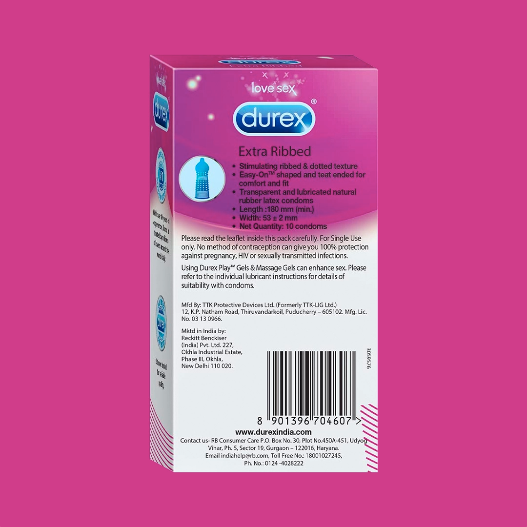 Durex Extra Ribbed - 10 Condoms