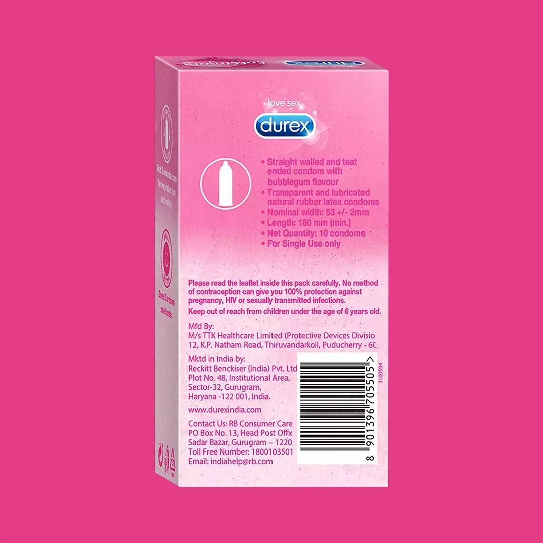 Durex Extra Thin Bubblegum Flavoured - 12 Condoms