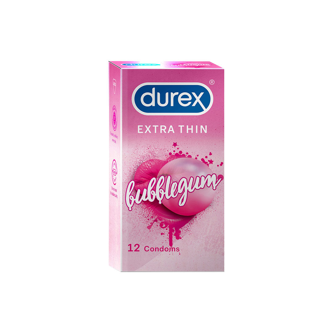 Durex Extra Thin Bubblegum Flavoured - 12 Condoms