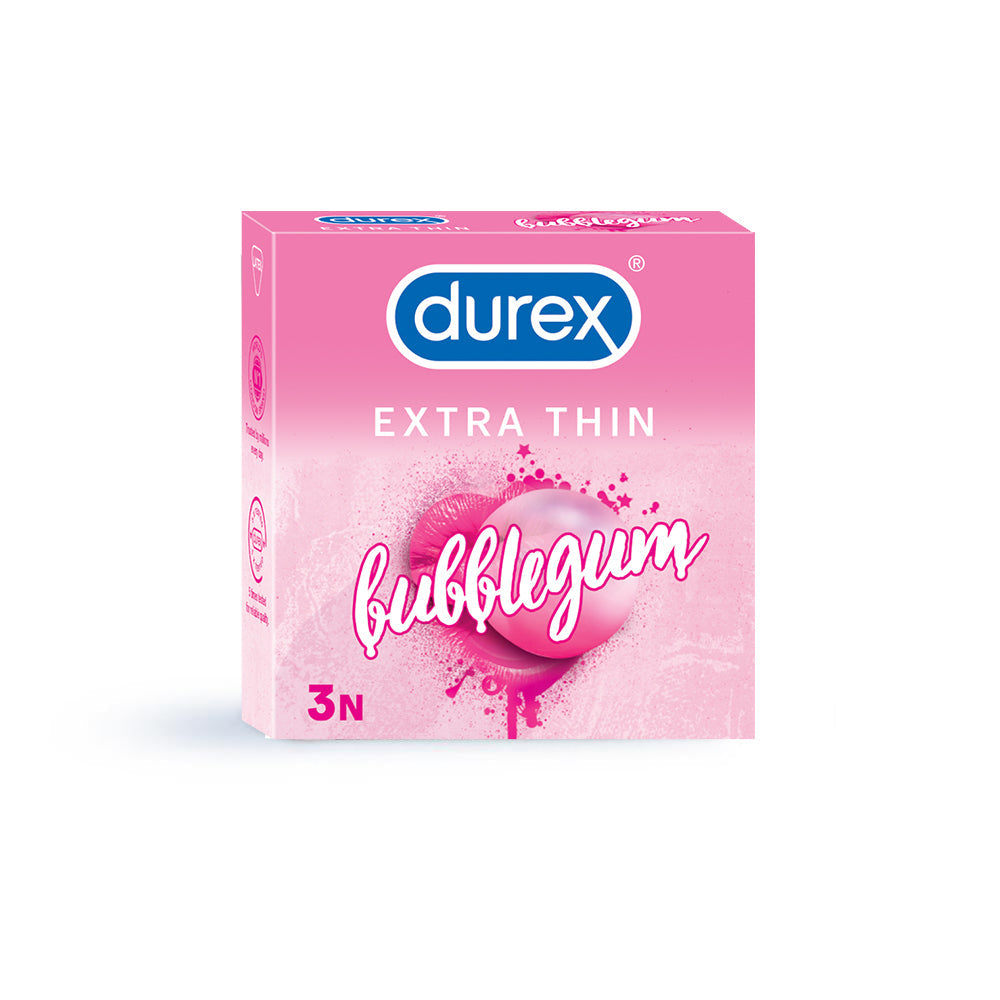 Durex Extra Thin Bubblegum Flavoured - 3 Condoms