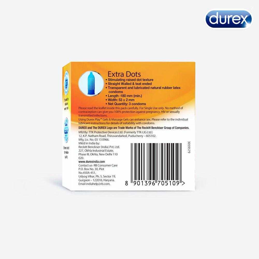 Durex Extra Dots - 3 Condoms