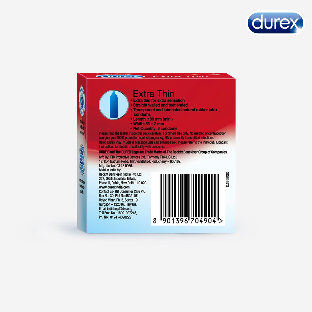 Durex Extra Thin - 3 Condoms